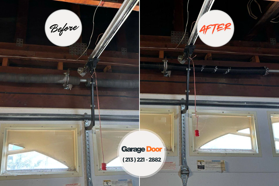 Before and after: garage door installation Royal Palm Estates, FL